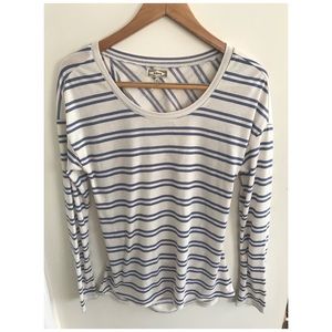 White and blue blouse